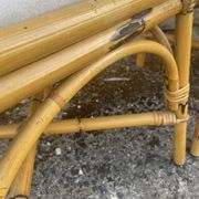 4 tabourets vintage bambou et rotin – années 60/70