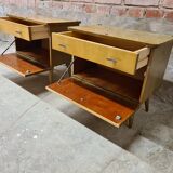 Lot 2 vintage bedside tables 1960s