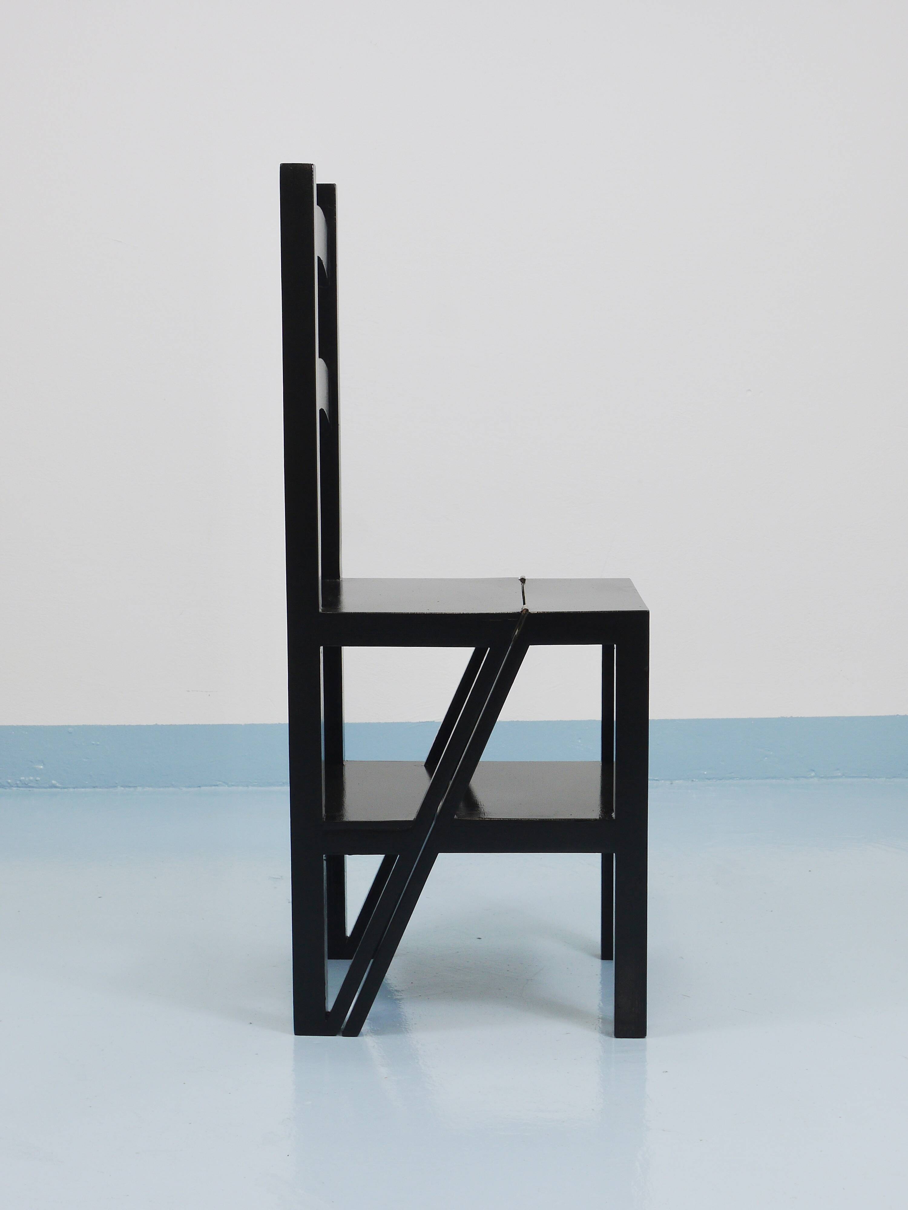 Black Metamorphic Library Steps Folding Ladder Chair, Germany, 1970s