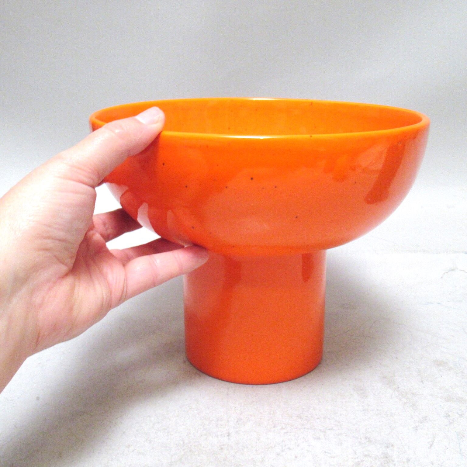 Orange ceramic vase Italy 60s