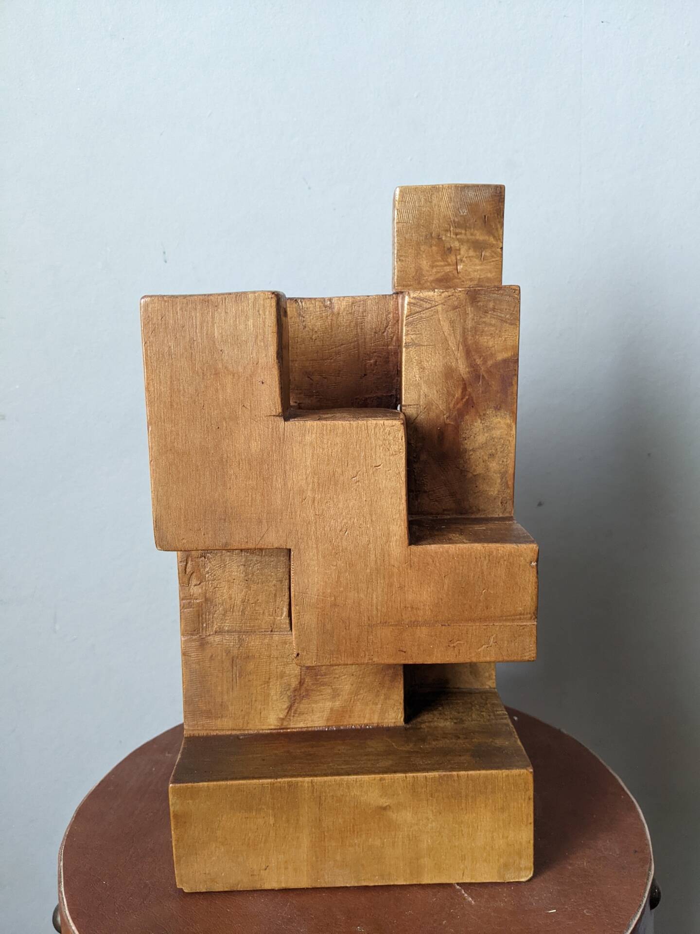 Sculpture artisanale en bois de Cèdre art abstrait
