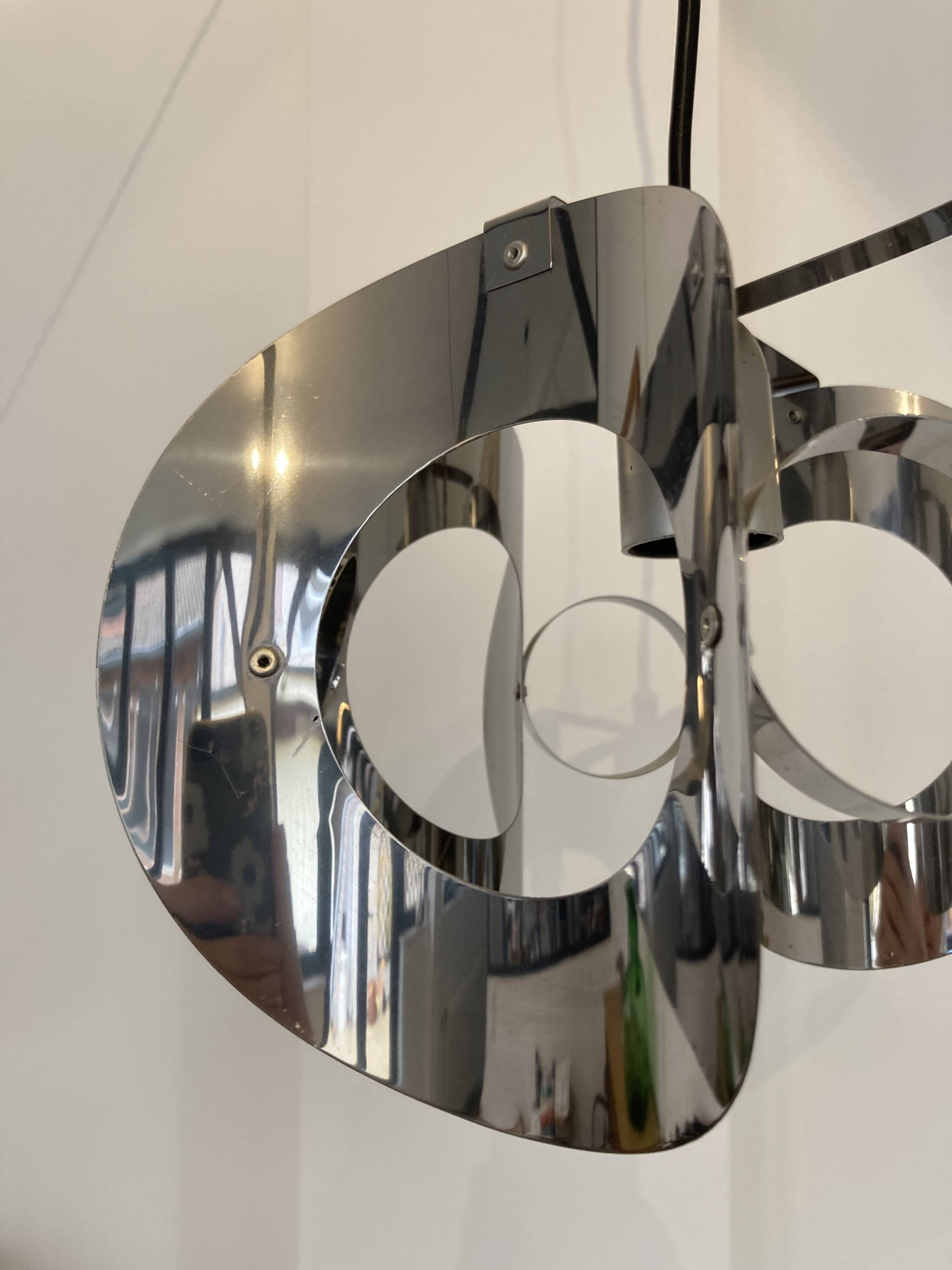 space age chrome metal suspension