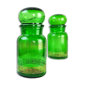 Vintage apothecary green flask - Vintage green bottle - Glass jars - Large storage pot