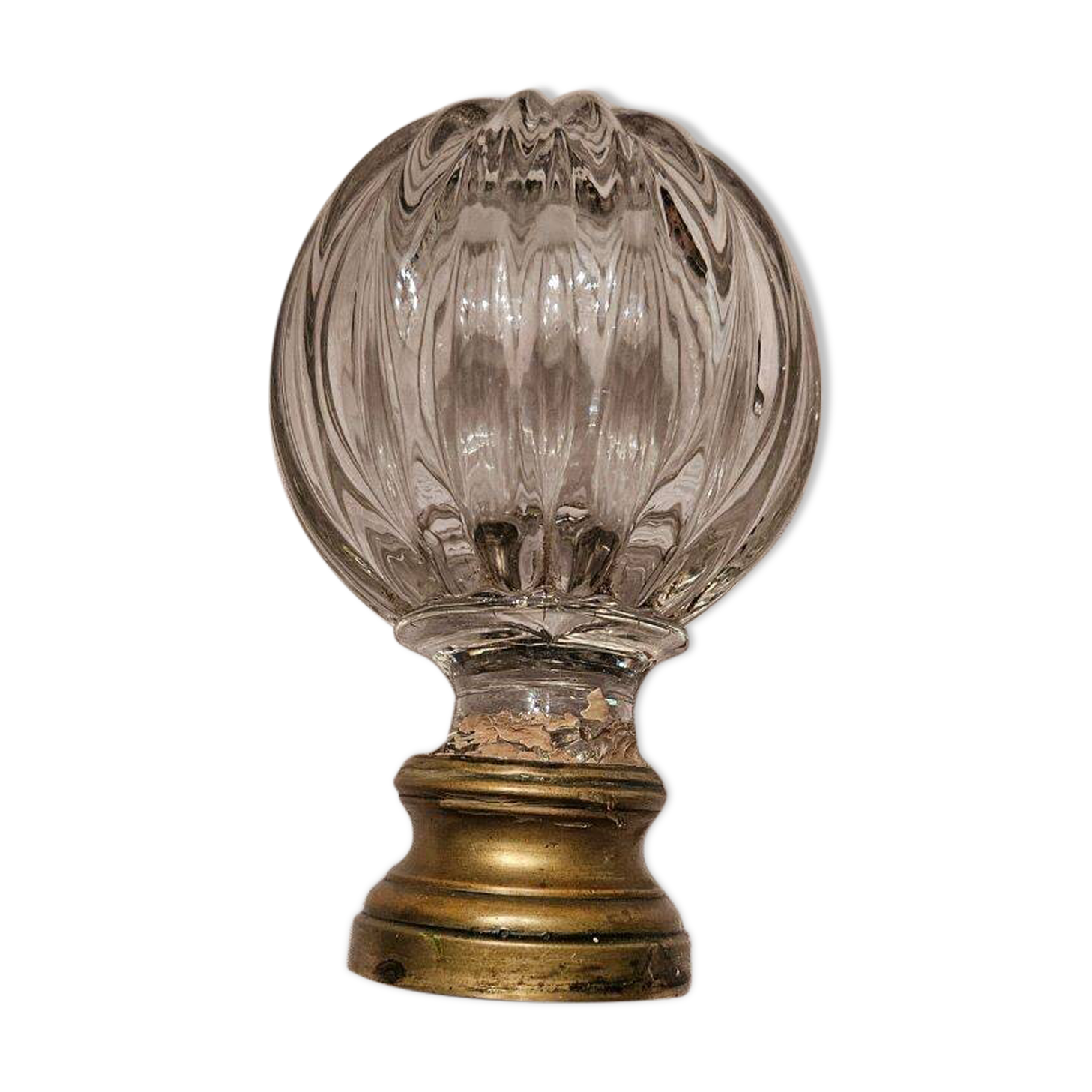 19th Century Crystal and Bronze Stair Ball