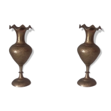 Pair of old brass vases