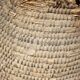 Old basket, burgundy straw and bramble, woven basket, interior decoration, pantry, flowerpot