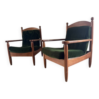Paire fauteuils scandinaves vintage 60