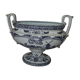 Delft earthenware planter with mill decoration