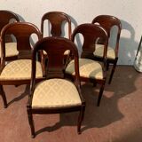 Suite de six chaises gondoles en acajou de style Empire XX siècle