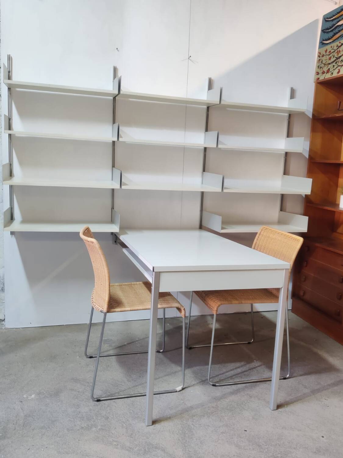 Wall shelf with desk by Dieter Rams for Vitsoe