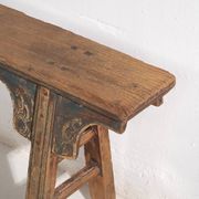 Banc asiatique ancien aux teintes bleu marine (c.1870) #10