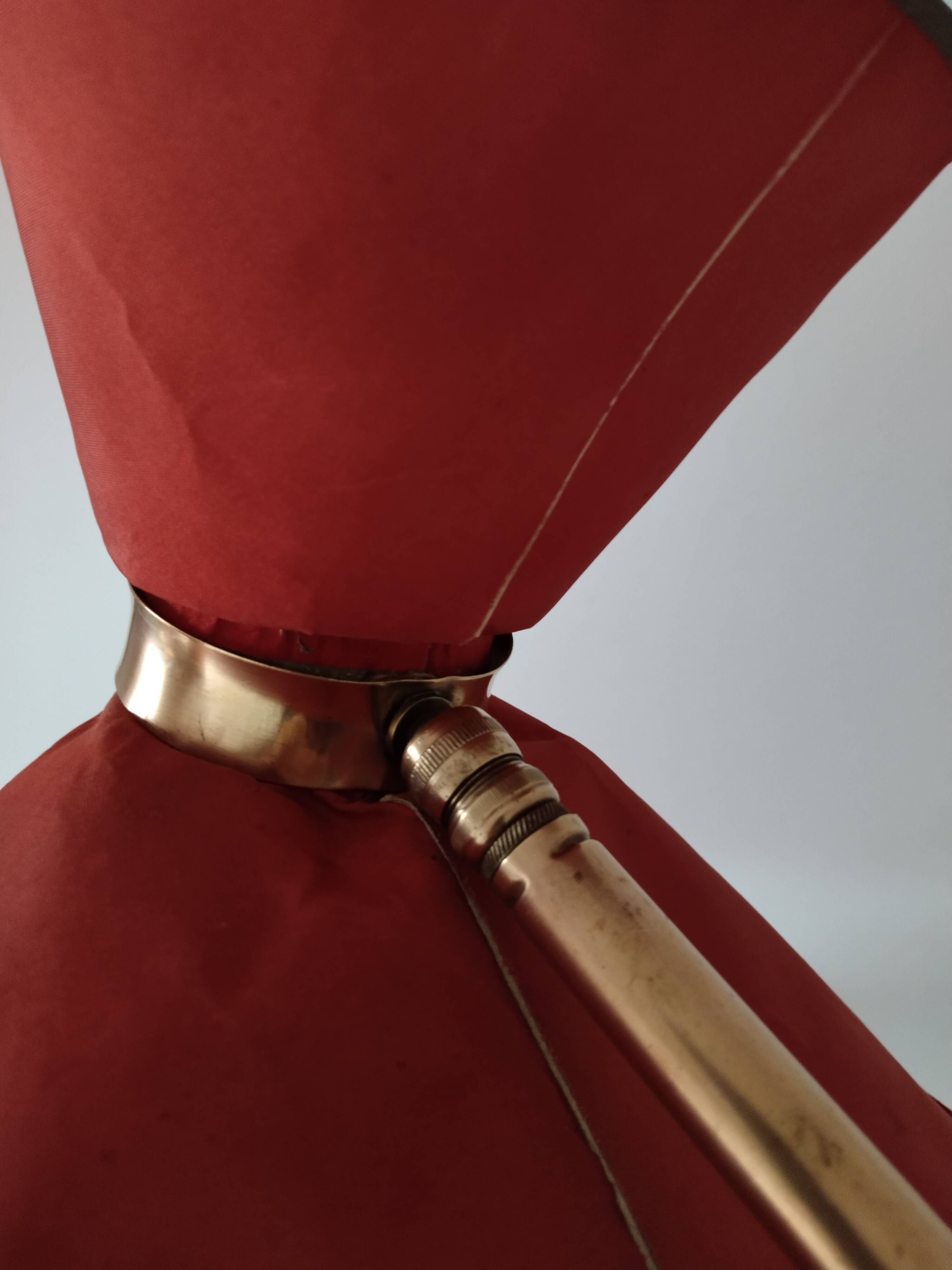 Scoubidou tripod floor lamp, Lunel style diabolo lampshade, 1950s