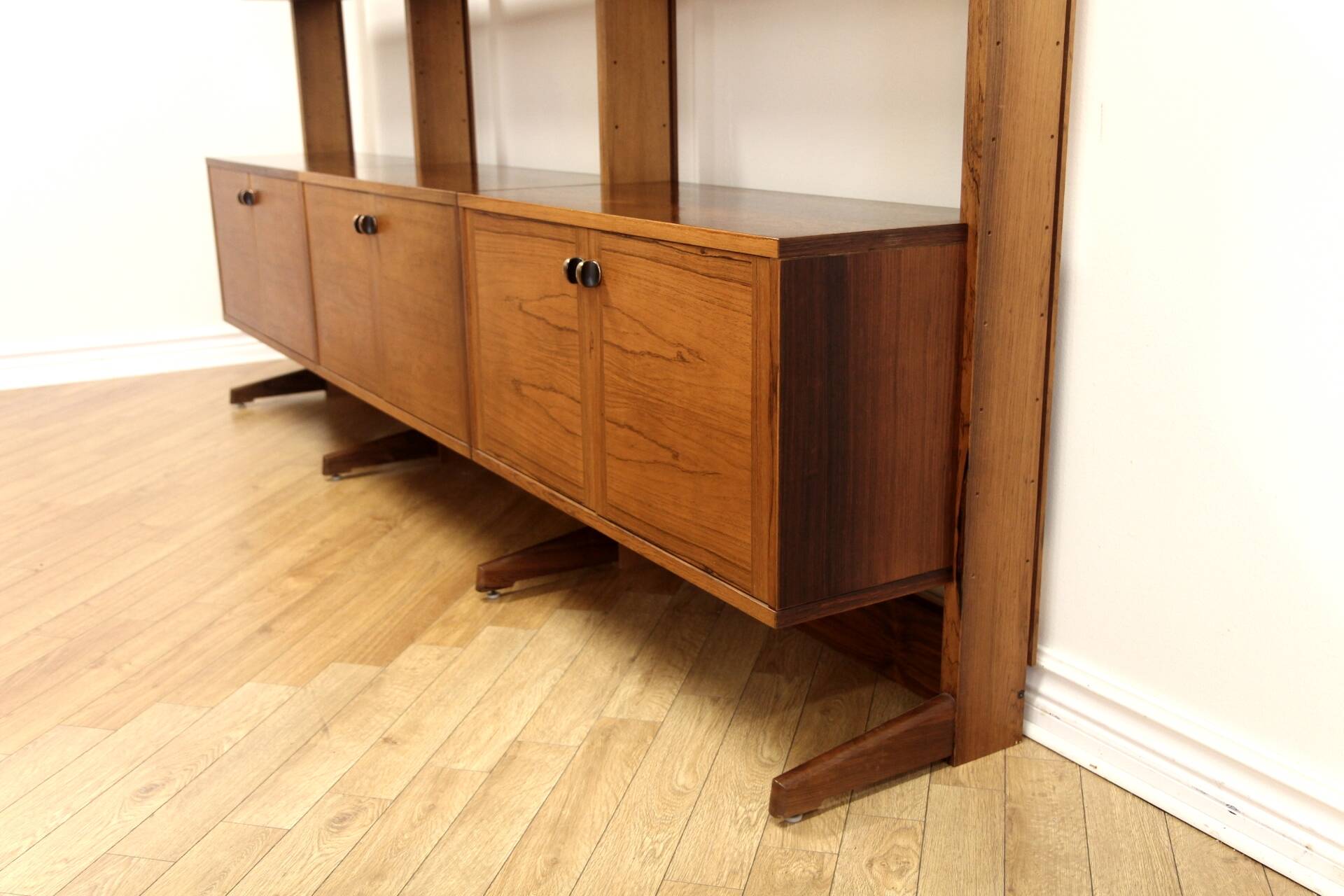 Scandinavian "triple" bookcase in rosewood, Sweden, 1960