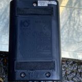 Square Art Deco vintage halogen floor lamp in gilded brass