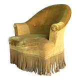 Vintage Mustard Yellow Fringed Toad Chair