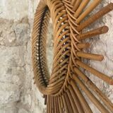 Elegant Sun Rattan Mirror