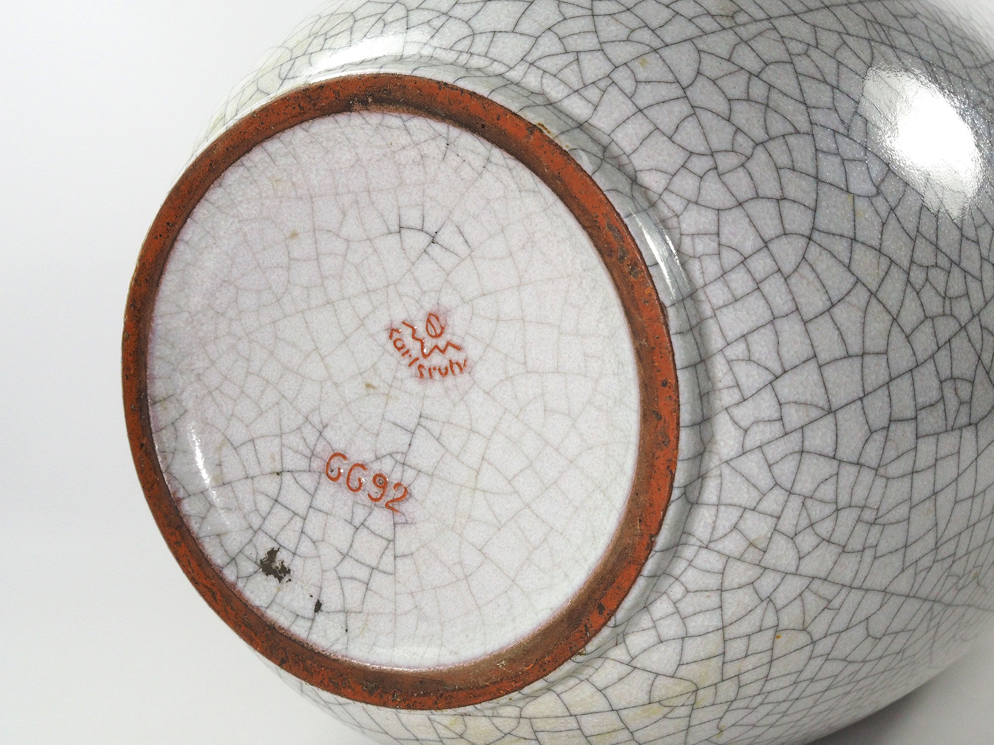 Ceramic floor vase cracked by Karlsruhe Germany, 1950s