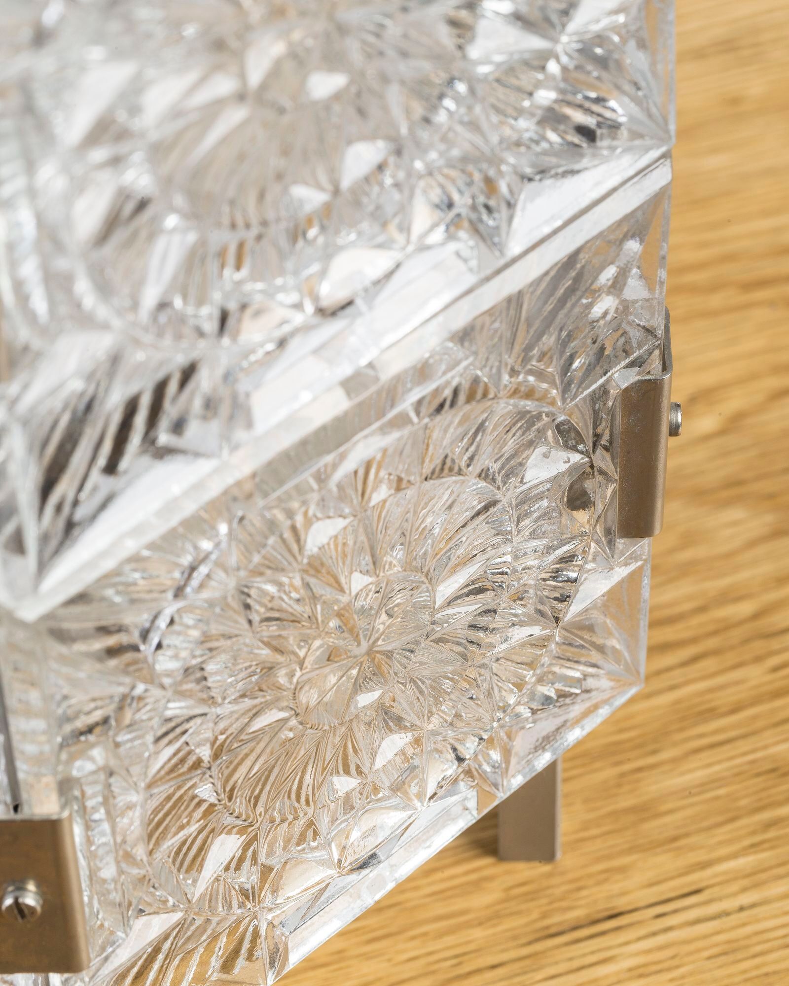 Ensemble de 2 lampes de table verre taillé de Kamenický Šenov, 70 ' s