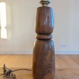 Vintage solid wood lamp base - brutalist design