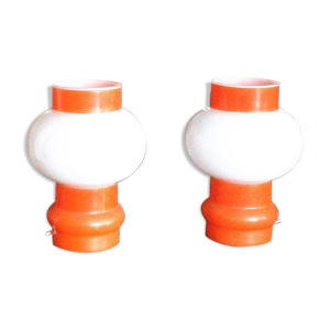 paire de lampes orange - 1970