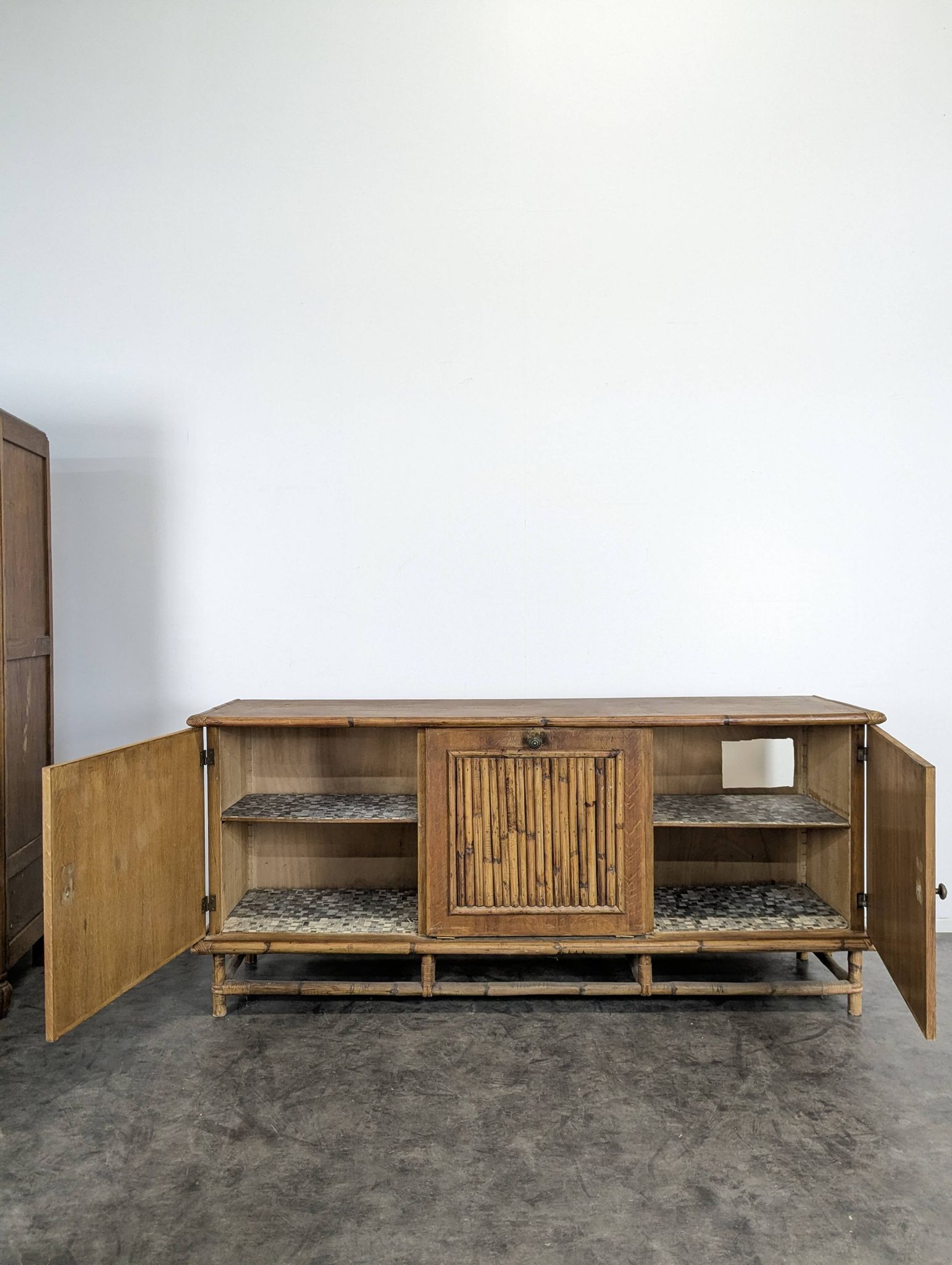 Enfilade en bambou fendu, années 60