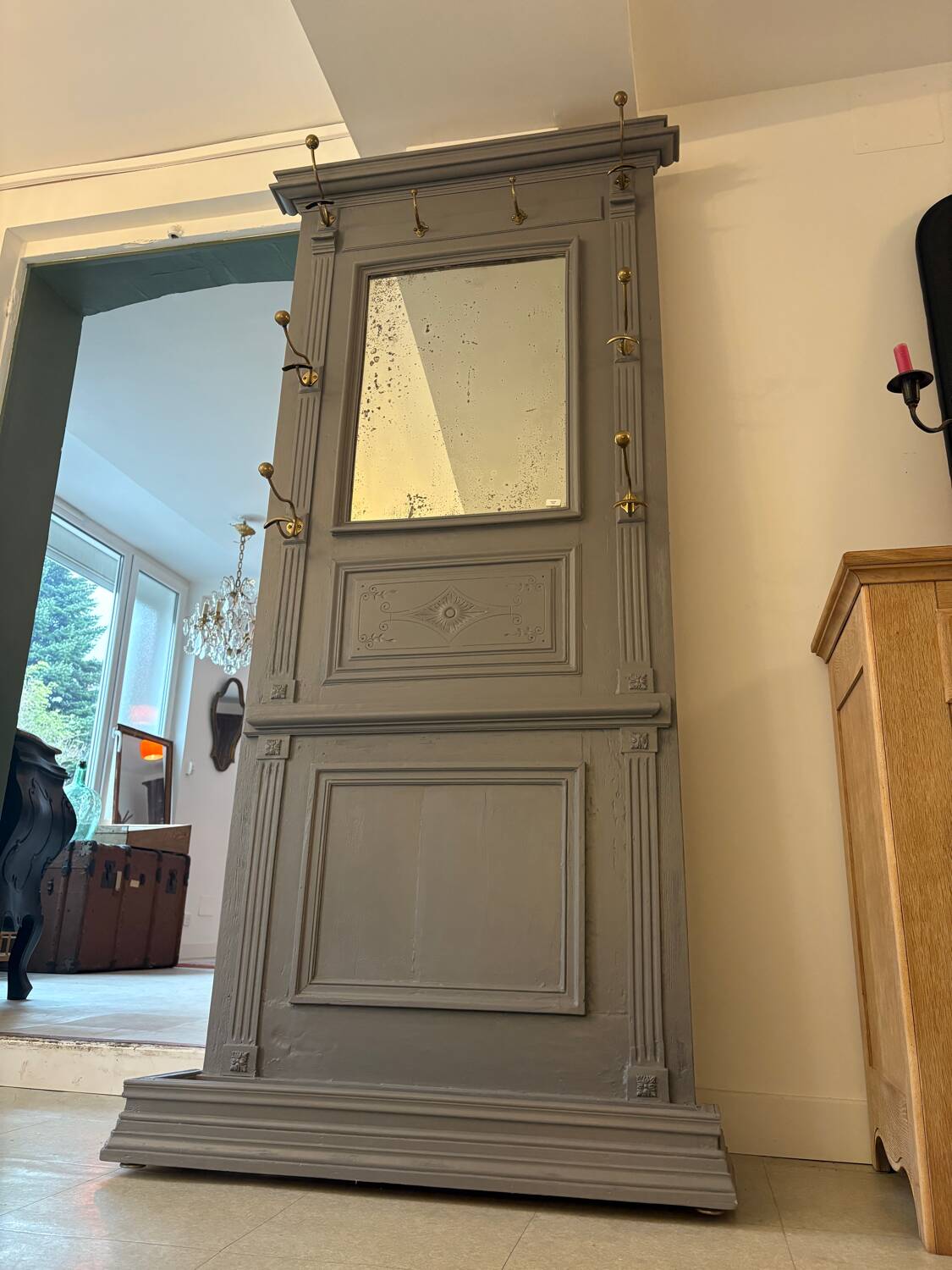 Louis XVI style cloud gray wardrobe