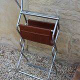 Lot de fauteuils avec accoudoirs en cuir et metal