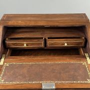 Secretary with a drop-down front in marquetry, Louis XV style, 19th century.