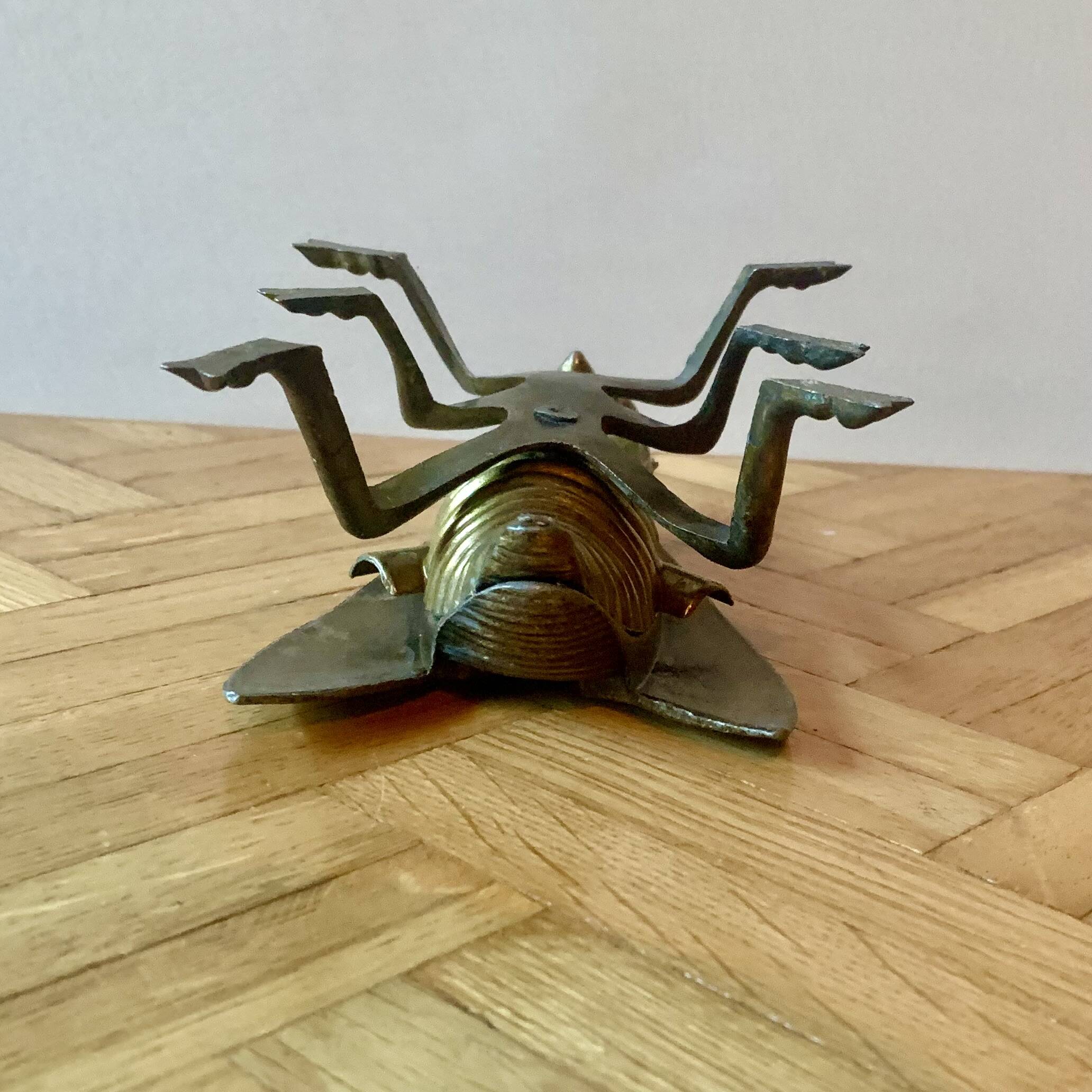 Vintage brass ashtray in the shape of a fly