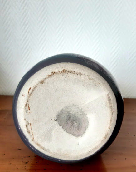 Vintage cracked ceramic bottle vase