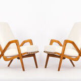 Midcentury Boucle Armchairs by Jan Vanek for ULUV, 1960s, Set of Two
