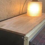 Commode en tôle émaillée et chêne 1950. Livraison gratuite