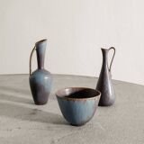 Set of Vintage Swedish Mid Century Blue Ceramics by Gunnar Nylund, 1950s