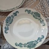 6 assiettes creuses Terre de fer dépareillées