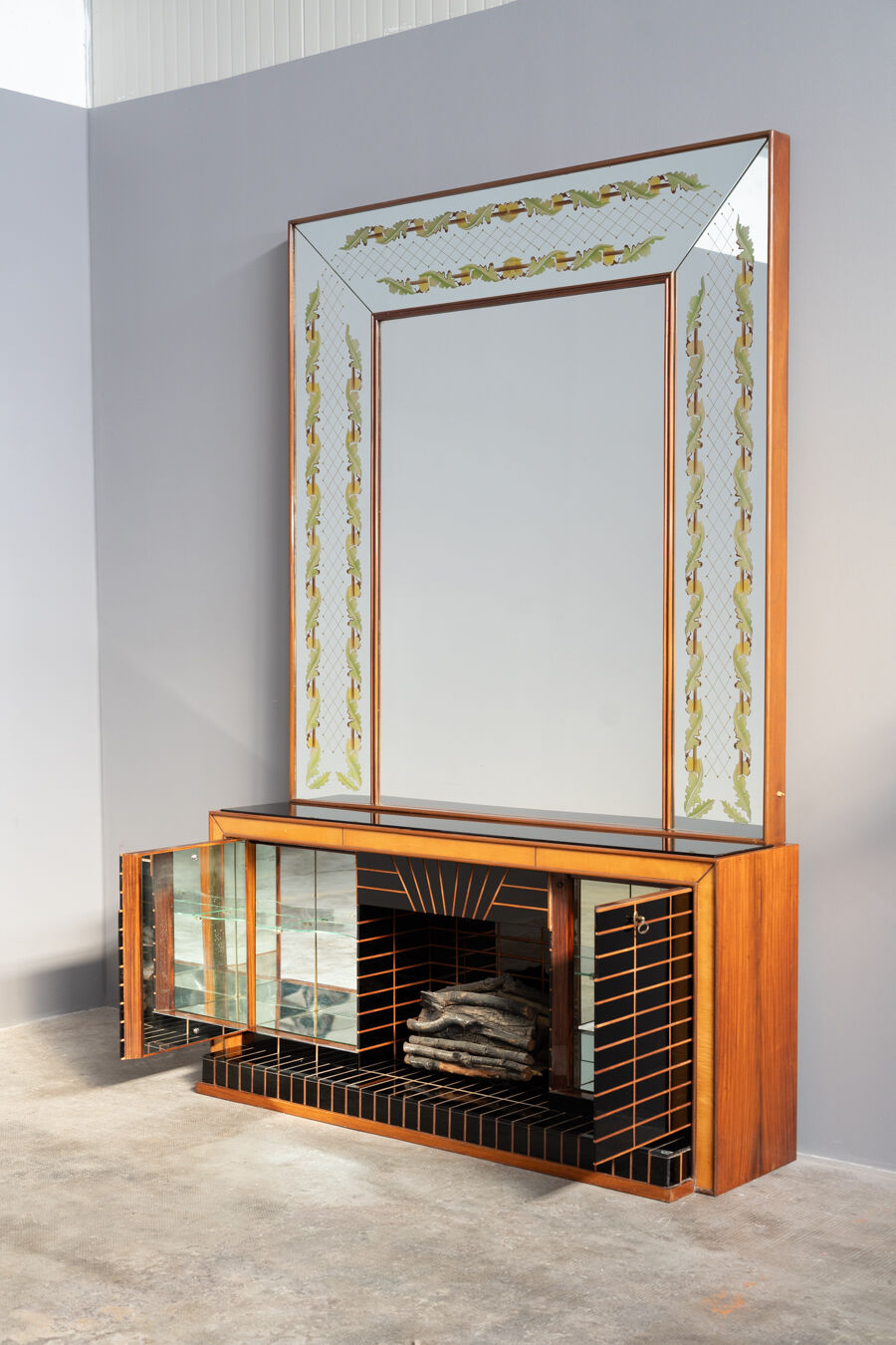 Sideboard with mirror by Luigi Brusotti, 1940