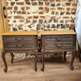 Pair of renovated solid wood bedside tables