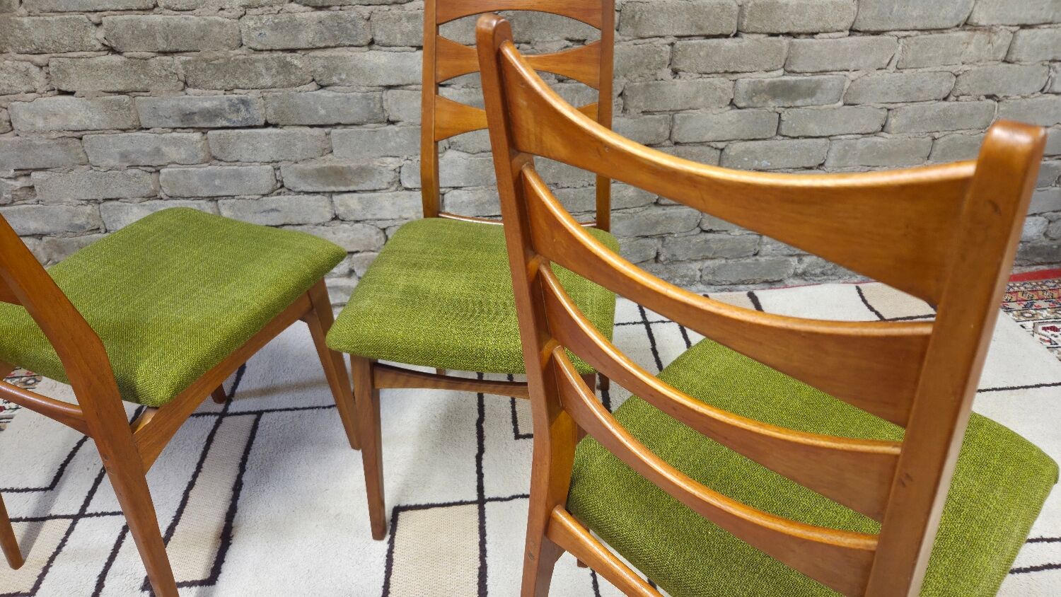 Set of 3 Scandinavian chairs from the 1960s.