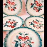 Badonviller ''Bouquet of cherries'' dessert plates