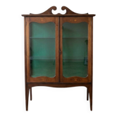 Vintage display cabinet in marquetry wood