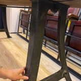 Wooden and cast iron table
