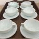 Set of 6 opaline Art Deco cups and 6 saucers.