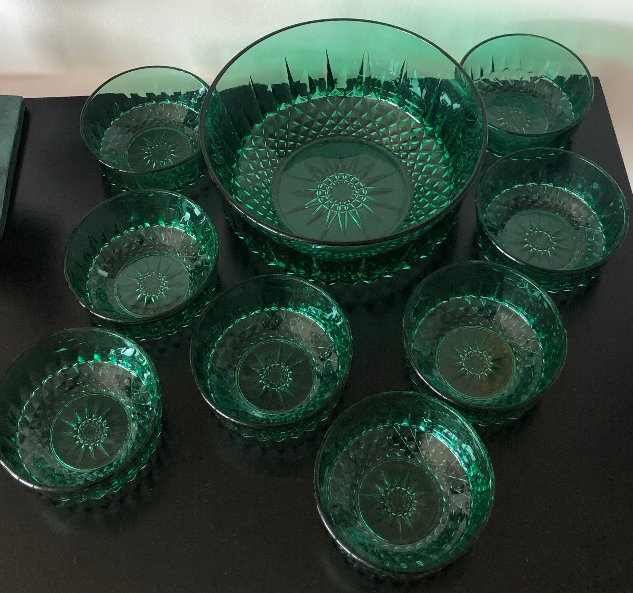 Dessert service Arcoroc emerald green