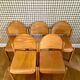Set of 5 MMO chairs in thermoformed wood - circa 1980.