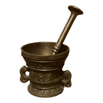 Vintage brass mortar and pestle