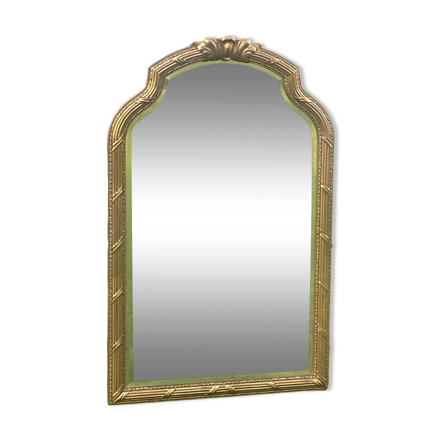 Imposing neo-classical style mirror, wood and stucco "Deknudt"