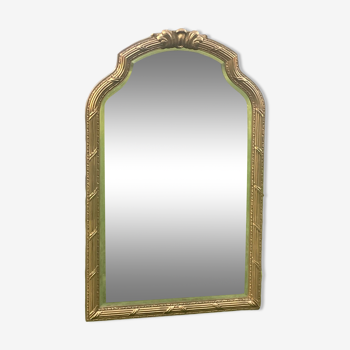 Imposant miroir de style néo classique, bois et stuc "Deknudt"