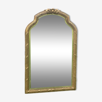 Imposing neo-classical style mirror, wood and stucco "Deknudt"