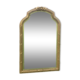 Imposant miroir de style néo classique, bois et stuc "Deknudt"