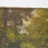 Barbizon school "stream in an undergrowth" signed and dated 1892