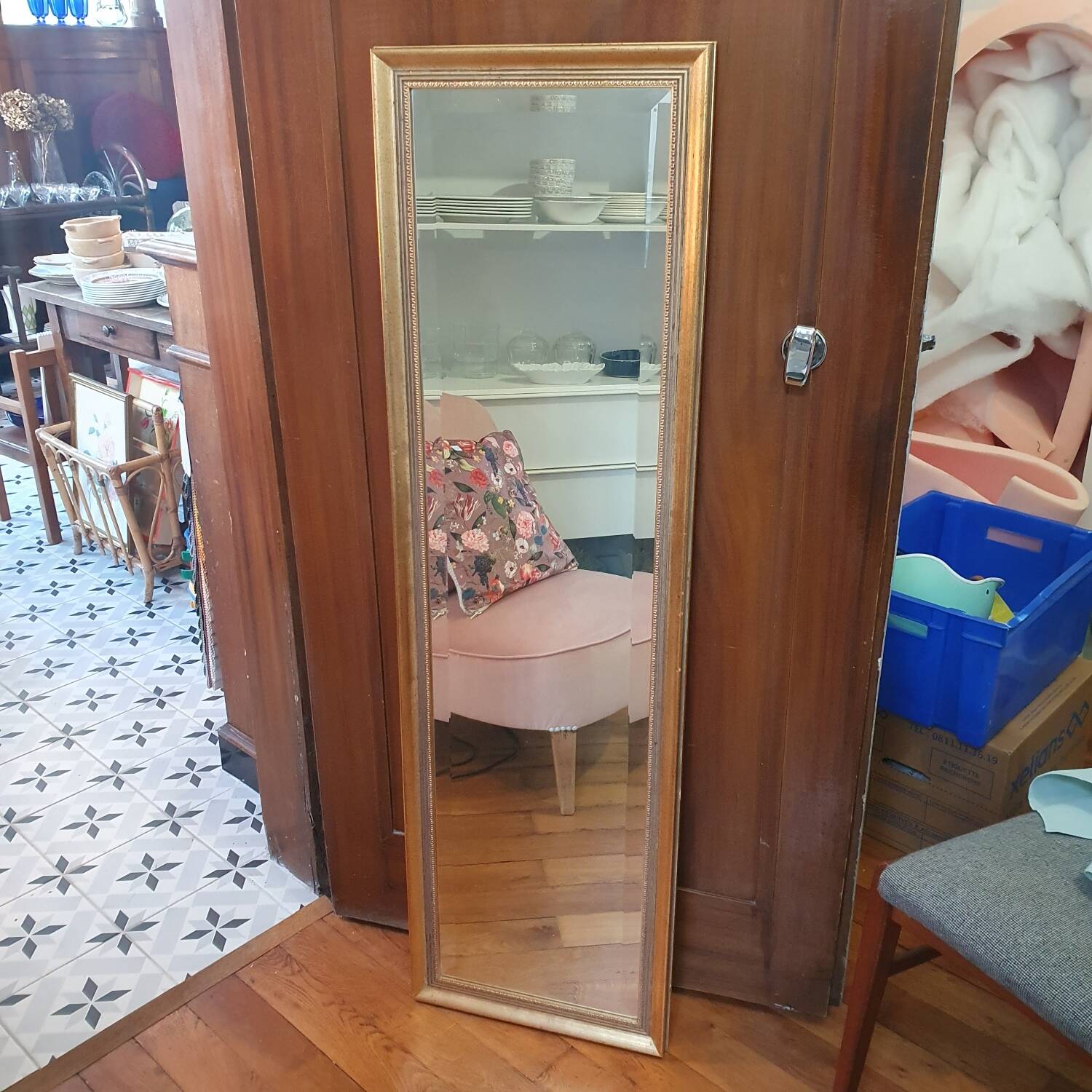 Gold beveled mirror